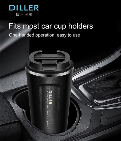 Double wall stainless steel insulated travel thermos tea coffee mug with screw lid