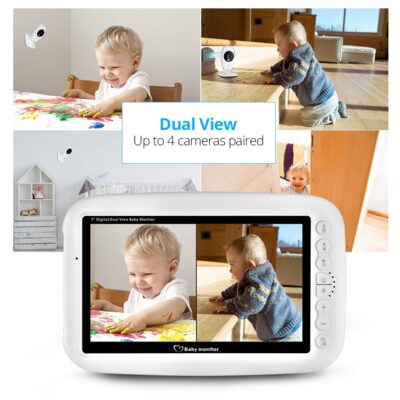 7 inch Wireless Baby Monitor 720P HD Baby Nanny Security Video Camera Night Vision Temperature Monitoring