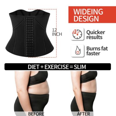 Women Body Shaper Neoprene Sauna Waist Trainer Corset Sweat Belt for Women Weight Loss Compression Trimmer Workout Fitness