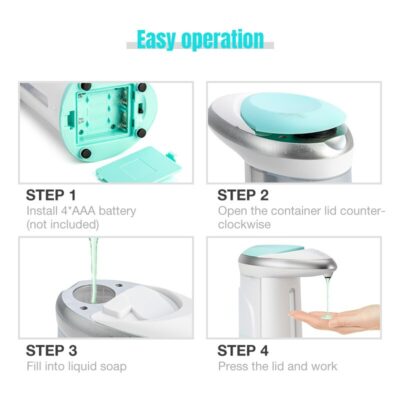 Automatic Soap Dispenser Touchless Sensor Hand Sanitizer Shampoo Detergent Dispenser For Bathroom Kitchen Large Amount 400ml