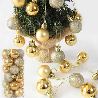 3cm Christmas Balls Gold Silver Red Christmas Tree Ornament Hanging Ball Plastic Christmas Tree Ball Chritmas Party Home Decor