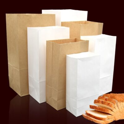 50/100PCS Fine kraft paper bag food holiday gift bag for sandwich bread candy recyclable party bag dry packaging paper bag