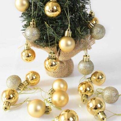 3cm Christmas Balls Gold Silver Red Christmas Tree Ornament Hanging Ball Plastic Christmas Tree Ball Chritmas Party Home Decor