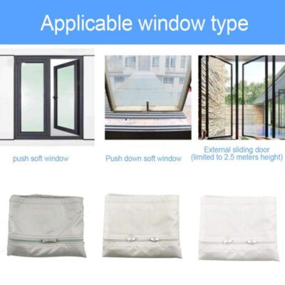 Universal 4M Zip Adhesive Fasten Portable Air Conditioner &Tumble Dryer Window Seal Cloth Easy To Install