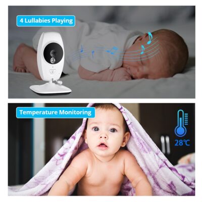 7 inch Wireless Baby Monitor 720P HD Baby Nanny Security Video Camera Night Vision Temperature Monitoring