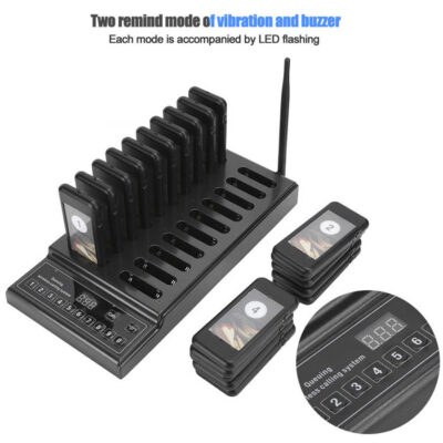 SU-68Z Restaurant Call Pager Wireless Calling System Queuing Guest Paging System 999-Channel Restaurant Pager 110-240V