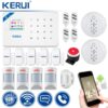 KERUI WI8 Pet Immune PIR Detector Smart WIFI GSM Burglar Security Alarm System Smoke Detector Fire Protection