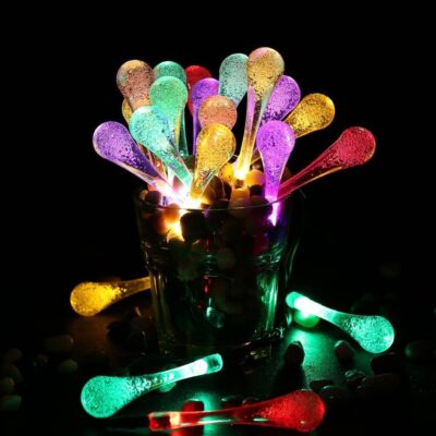 20 LED String Solar Light Water droplets Lamp Outdoor Garden Party LED Raindrop Teardrop Solar Powered String Fairy Lights