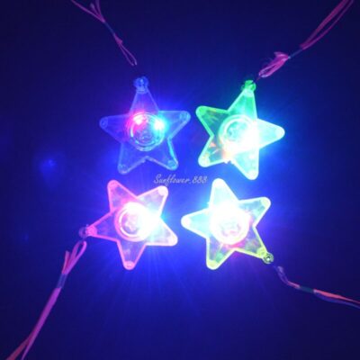 LED Light Flashing Blinking Star Pendants Party Glow Necklace s led party wedding birthday Halloween Christmas Xmas