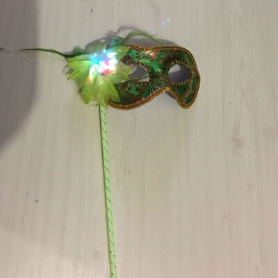 LED Glowing Shining Printed Painted Side Flower Handheld Mask Christmas Ball Blinking Mask Prom Wedding Carnival Rave Hen Party
