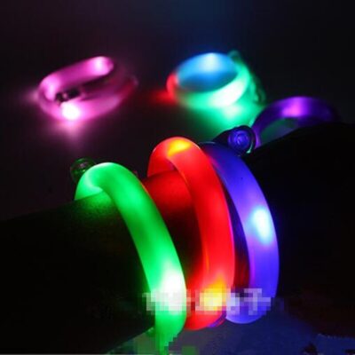Soft Plastic LED Glowing Wristband Flashing Bracelet Bangle Toys Gift Bar Rave Glow Party wedding birthday