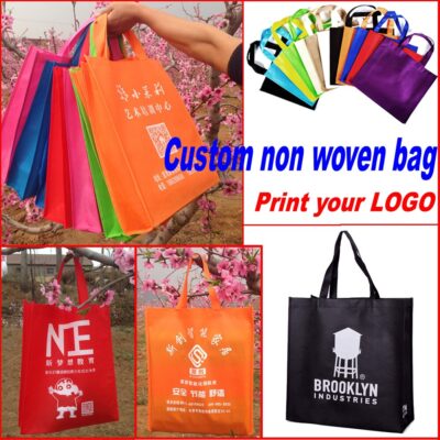 Custom printing logo non woven/gift bag for packaging and shopping/non-woven fabrics bag 200pcs/lot
