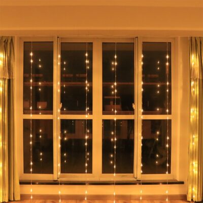 JXSFLYE 3x3M 320LED water flow snowing effect curtain led waterfall string Light Christmas Wedding Party Background garden Decor
