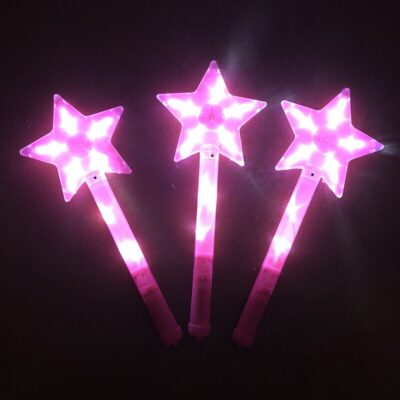 3PCS Hot Sell Children Illuminated Toys Five pointed Star Flash Stick Flash of light Magic Bar Kids Girl Fairy Rod Toy Gift