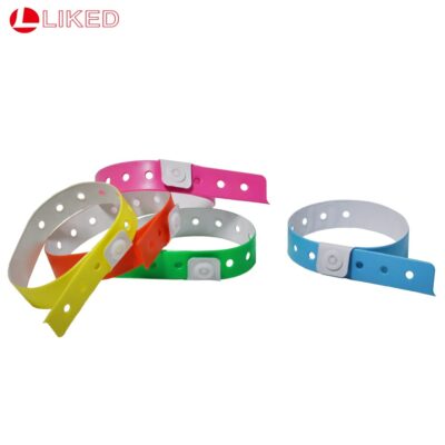 Green Plastic Wristbands - 100 Count More Sturdy Vinyl PVC Wristbands For Parties Events Identity Tag 16mm x 250mm