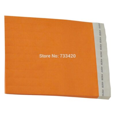 Solid NEW Orange Color 3/4 inch Tyvek Wristbands with Series Numbers, ID Wristbands for Party Events, 500 Pieces Free Shipping