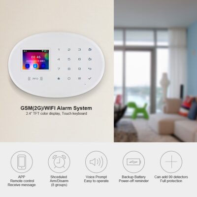 WiFi GSM Security Alarm System Wireless Home Security Burglar Alarm System Compatible with Anti-pet Motion Detecor