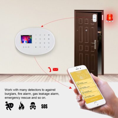 KERUI Wireless Smart Home WIFI GSM Security Alarm System With 2.4 inch TFT Touch Panel RFID Card Door Sensor Burglar Alarm