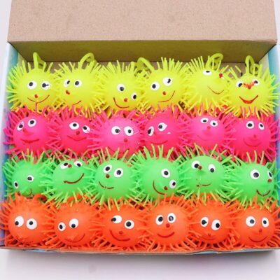 30pc Hedgehog Ball With Flashing Light Throw Squeeze Spiky Massage Light Toys Party home decor birthday
