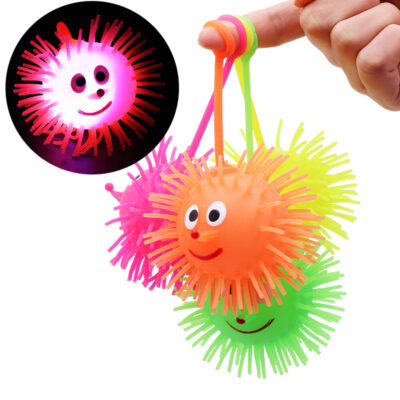 30pc Hedgehog Ball With Flashing Light Throw Squeeze Spiky Massage Light Toys Party home decor birthday