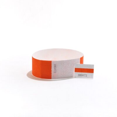 Solid New Orange 1" Tyvek Wristbands Stub Detachable for ID Paper Wristbands for Party Events,Only 500 Pieces