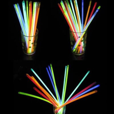 100 Pcs Luminous Colorful Bracelets Light Glow Stick Wedding Christmas Party Light Up Glow Toys Concert Flash Night Light Sticks