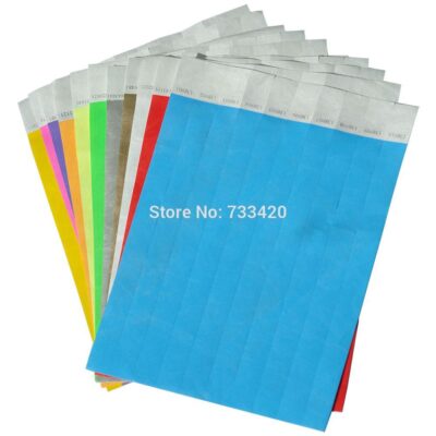 200 Pieces Solid NEW Color 3/4 inch Tyvek Wristbands with Series Numbers, ID Wristbands for Party Events