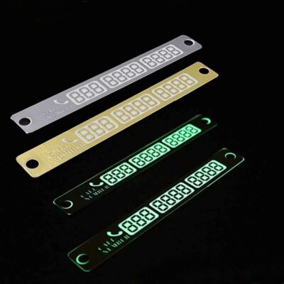 Car Styling Telephone Number Card Sticker 15*2cm Night Luminous Temporary Car Parking Card Plate Suckers Phone Number Card