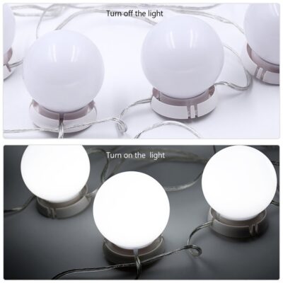 New Amazon Simple Modern Mirror Headlight Bathroom 12V 10 Bulbs Kit forMakeup Lights Five-Stage Dimmered LED Mirror Lights