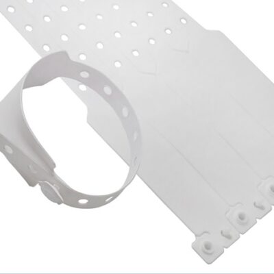 White Plastic Wristbands - 100 Count More Sturdy Wristbands For Parties Events Identity Tag 25mm x 250mm