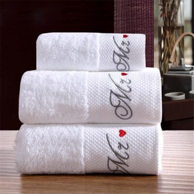 Quality Embroidered Crown White Hotel Towels Cotton Towel Set Hand/face Towels Bath Towel for Adults Washcloths High Absorbent