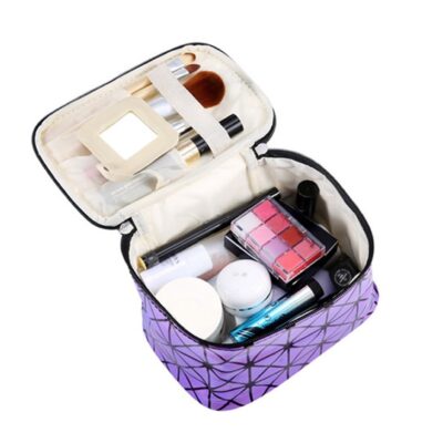 UOSC Multifunctional Cosmetic Bag Women Leather Travel Make Up Necessaries Organizer Zipper Makeup Case Pouch Toiletry Kit Bags