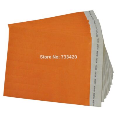 Solid NEW Orange Color 3/4 inch Tyvek Wristbands with Series Numbers, ID Wristbands for Party Events, 500 Pieces Free Shipping
