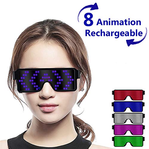 New 11 Modes Quick Flash Led Party Glasses USB charge Luminous Glasses Christmas Concert light Toys Dropshipping