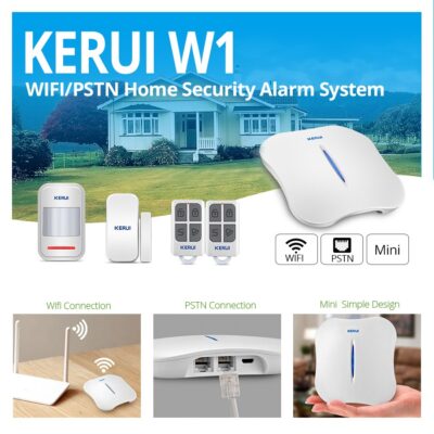 KERUI W1 WIFI PSTN Alarm Systems Home Burglar Alarm Systems Wireless Home Alarm Motion Detector Security door magnet