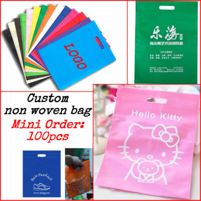 Custom printing logo non woven/gift bag/packaging bag/shopping bag/non-woven fabrics bag 100pcs/lott