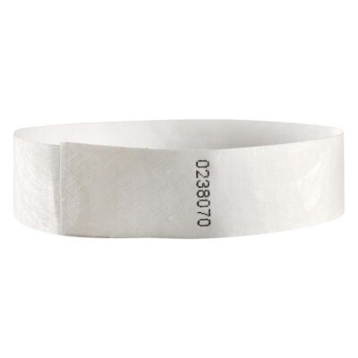 Custom 3/4" Tyvek Wristbands Black Imprint Only 100 Count Printable ID Wristbands for Parties Events