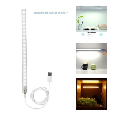 JXSFLYE Dimmable 21LED Under Couter Lighting, Touch Switch Cabinet lights, USB Powered LED Light Bar, Super Slim Count