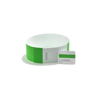Solid New Green 1" Tyvek Wristbands Stub Detachable for ID Paper Wristbands for Party Events,Only 500 Pieces