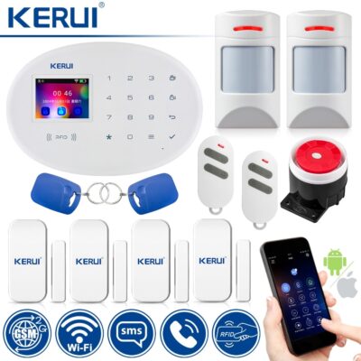 WiFi GSM Security Alarm System Wireless Home Security Burglar Alarm System Compatible with Anti-pet Motion Detecor