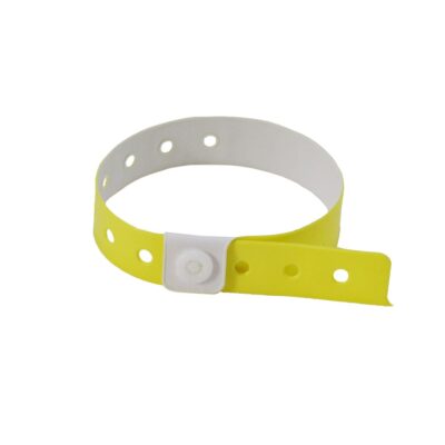 Yellow Plastic Wristbands - 100 Count More Sturdy Wristbands For Parties Events Identity Tag 16mm x 250mm