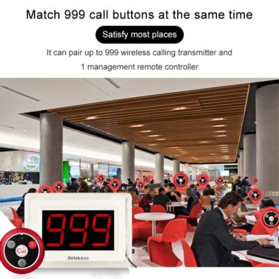 Retekess T114 Wireless Calling Receiver Call Pager System for Restaurant Cafe Waiter Voice Reporting Customer Service Pager