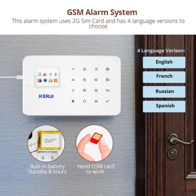 KERUI G18 GSM Alarm systems Security Home Solar Siren Indoor Camera WIFI Smoke Detector Gas Leak Detector Home Burglar Kit