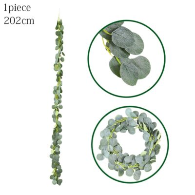 2m Eucalyptus Vines Rattan Artificial Plants Fake Vine Ivy Wreath Wall Decor DIY Flower Arch Weddding Party Home Garden Decor