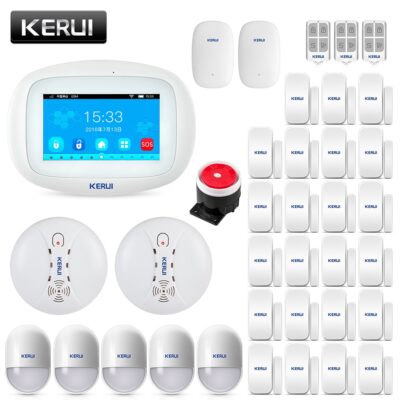 2019 KERUI K52 Amazing Design 4.3 Inch TFT Color Display Flat WIFI GSM Alarm System Security Burglar Door Sensor Alarm