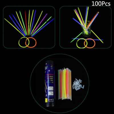 1set Party Fluorescence Light Glow Sticks Bracelets Necklaces Neon For Wedding Party Glow Sticks Bright Colorful Glow Sticks