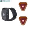 Retekess Call System 4 Channel Wireless Call System Restaurant Pager 433MHZ 1 Watch Receiver+2 Call Button Transmitter F4411A