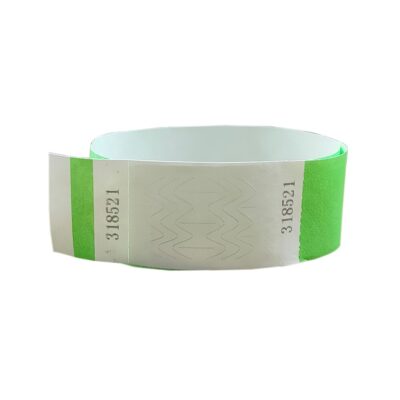 Neon Green 1" Tyvek Wristbands Stub Detachable for ID Paper Wristbands for Party Events,Only 500 Pieces