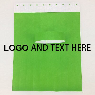 Customized logo and text paper wristbands tyvek wristbands for events
