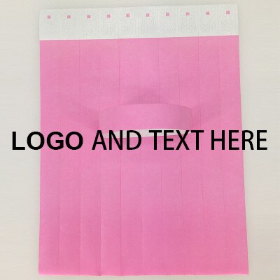 Customized logo and text paper wristbands tyvek wristbands for events
